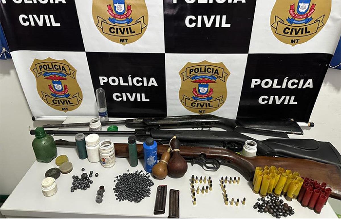 Polícia Civil prende homem armas e munições em fazenda em Nova