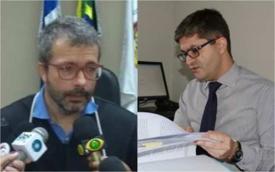 Juiz Eleitoral Douglas Bernardes Romão e o promotor de Justiça Eleitoral João Batista de Oliveira, respectivamente