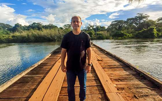 Deputado Dr Eugênio na ponte sobre Rio Fontoura no Xingu