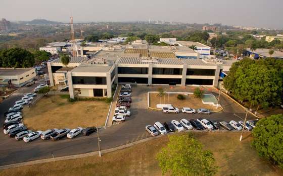 Vista aérea do Palácio Paiaguás, Centro Político Administrativo, em Cuiabá MT