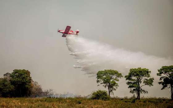 combate ao incêndio no Pantanal