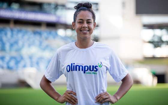Lissandra Maysa Campos, de Cuiabá, atleta do Projeto Olimpus ganhou prata no salto em distância, com a marca de 6.33m