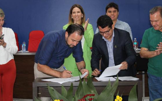 Prefeito Mariano e reitor do IFMT, Júlio Cesar